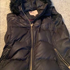 Sleeveless juicy couture with fur hood hood zipup